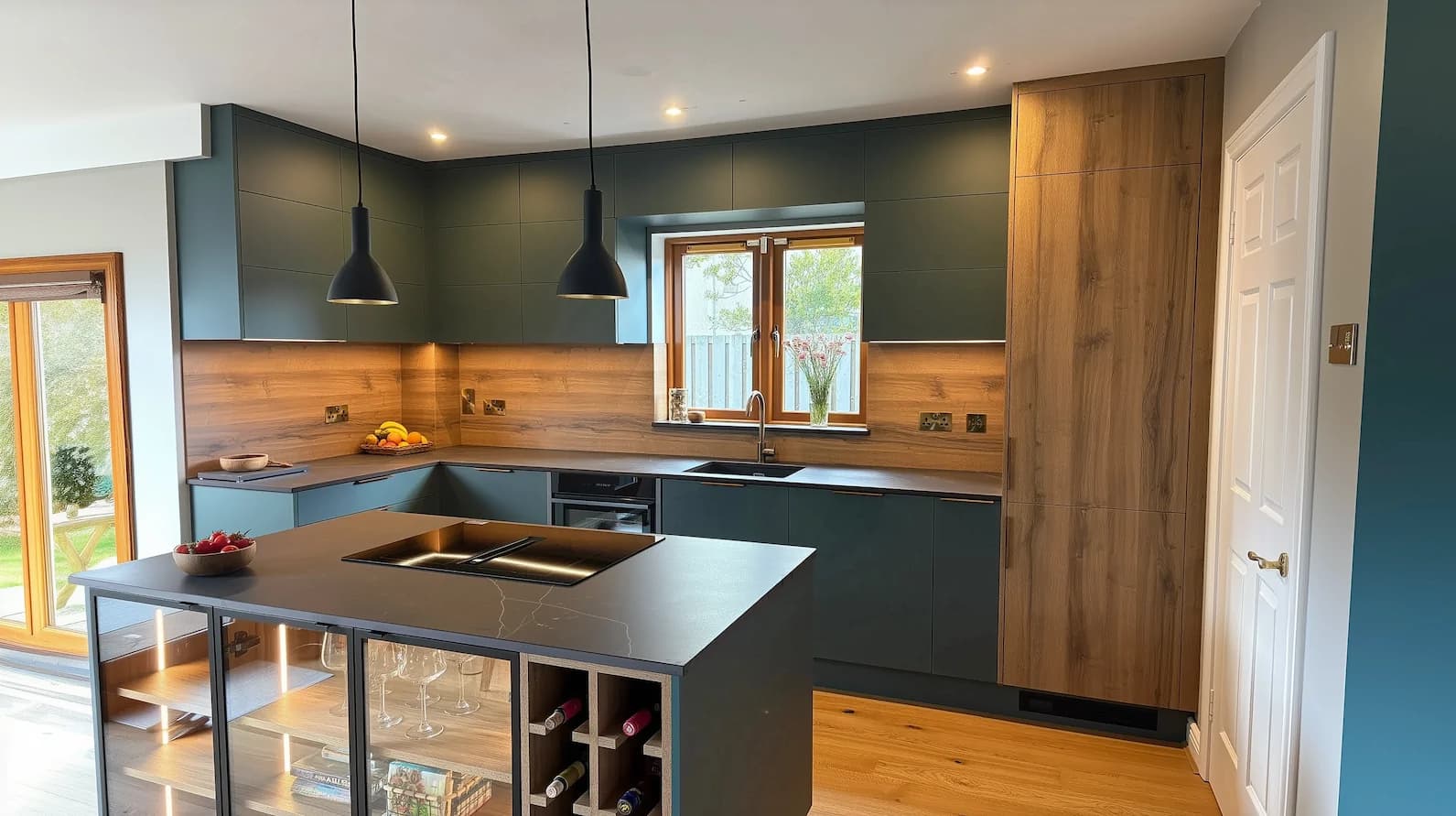 Project Showcase: The Perfect Blend of Matte Green and Warm Wood - Bespoke Island